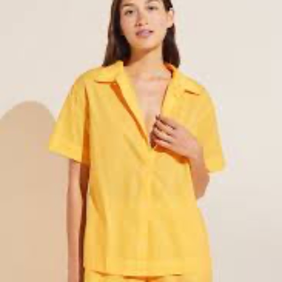 Eberjey Tops - Eberjey Organic Sandwashed Cotton Pajama Top, Samoan Sun, NWT, Small